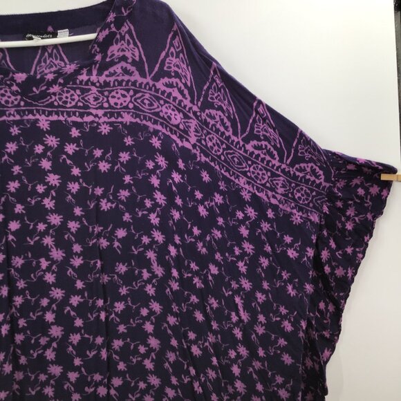 Handmade Vintage Women's 3X 4X 5X Floral Purple Tunic Lagenlook Ruffles Boho - Picture 8 of 15